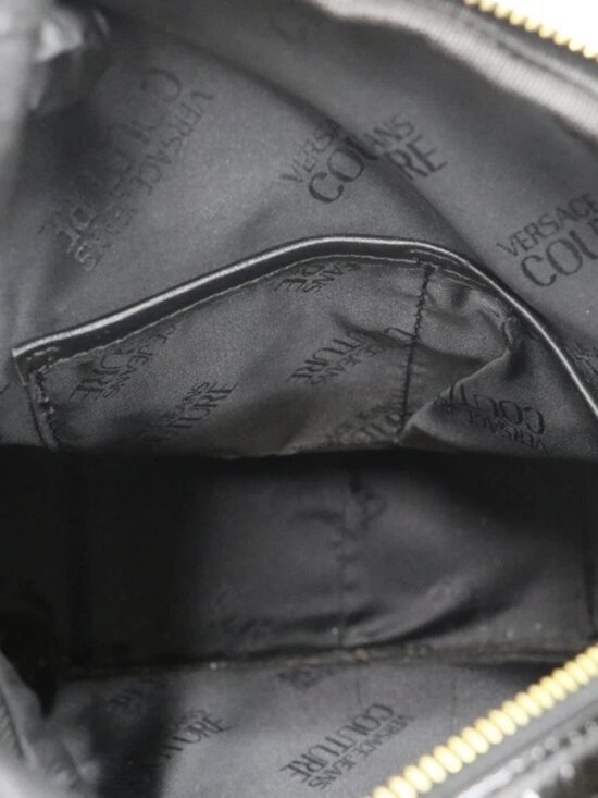 Versace Jeans Patent Leather Backpack - Black/White